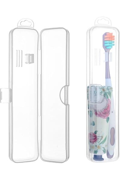 TERRIFI Travel Toothbrush Case, Portable Toothbrush Holder, Clear Plastic Sto...