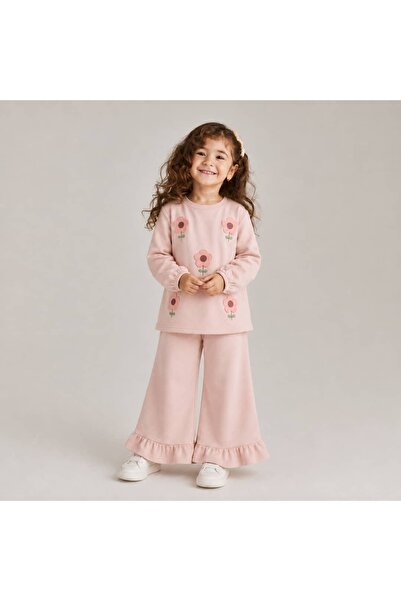 OZZY KİDS Girl's Flower Embroidered Suit