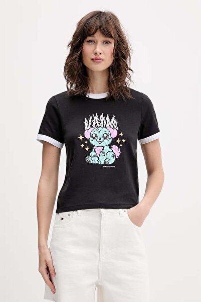 Vans تي شيرت نسائي من Puppy W Ringer