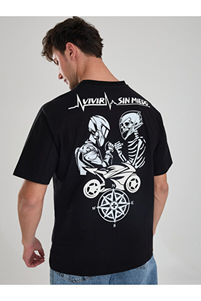 REDARK Unisex Oversize Reflektörlü Motorcu Tişörtü - %100 Pamuklu Özel Tasarım