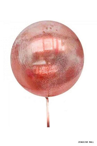 ZERO LAND Zngzrmll Red Glitter Round Transparent Balloon (214510) 24 Inches