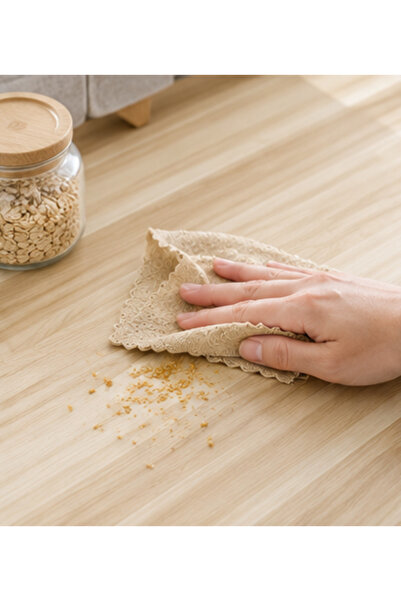 bahe home Pure Natural Fiber Pumpkin Extract Cleaning Cloth Set of 3 25X25 cm Natural Kitchen Bathroom Cloth