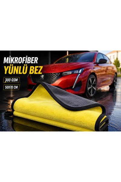 Genel Markalar Mikrofiber Yünlü Bez 50x70 CM 300 GSM | Araç Kurulama ve Oto T...