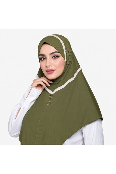 Linda Hijab Ladies Rayon Cadaneza – Elegant White Modest Wear with Floral Emb...