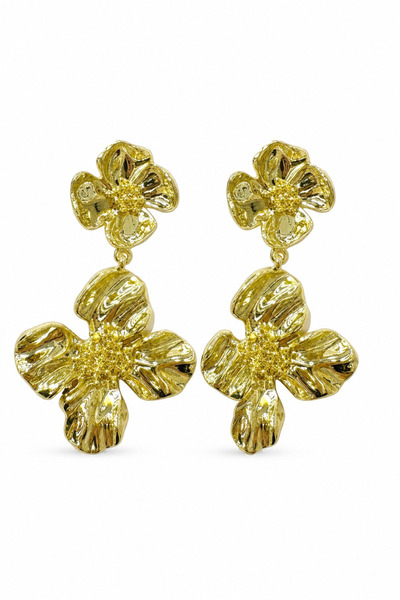 Jack Ferrero Yellow Flower Design Dangle Bijoux Earrings Stylish and Modern A...