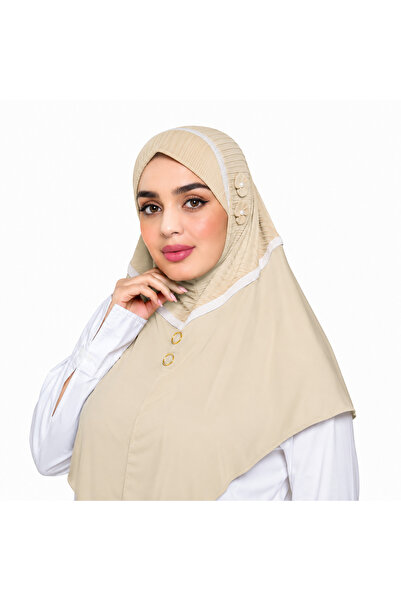 Linda Hijab Ladies Rayon Cadaneza – Elegant White Modest Wear with Floral Emb...