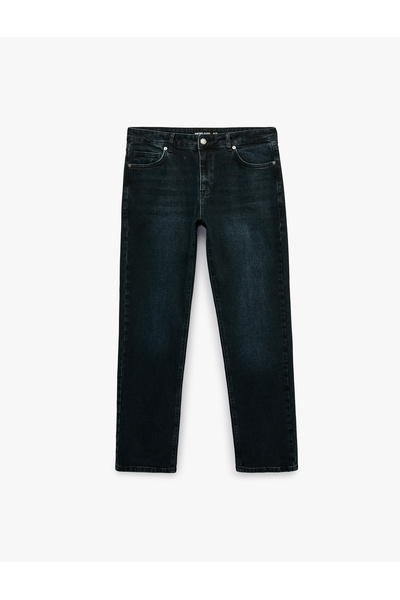 Koton Normal Waist Cotton Pocket Straight Jean Trousers - Mark Jean
