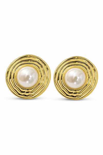 Jack Ferrero Yellow Color Wavy Design Pearl Detailed Stylish Women's Bijouter...