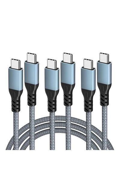GENERAL كابل USB C إلى USB C من Bestwish بقوة 60 واط، 3 قطع بطول 2 متر/6.6 قد...