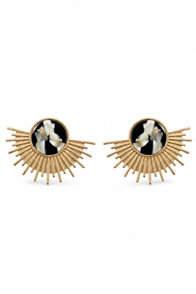 Jack Ferrero Yellow Tone Radiant Design Black and White Marble Pattern Bijoux...
