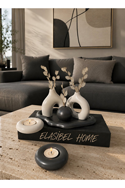 ELASİBEL HOME Minimal Dekoratif Vazo Seti, 10 cm 6 parçadan oluşan Set