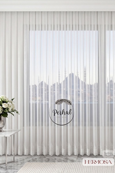 perhal perde ve halı 1-3 Dense Pleated Bamboo Floor Length Ikra Model Damask ...