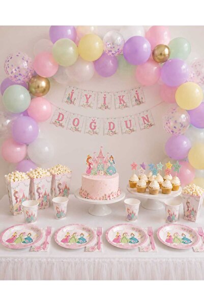 DEHAPARTY Prenses Temalı Doğum Günü Parti Süsleme Seti | Makaron Balon, İyi K...