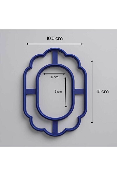 Craftelle Çiçek / Dalga Kenarlı Oval Çerçeve Seramik Kesici Kalıp – Ayna, Fot...