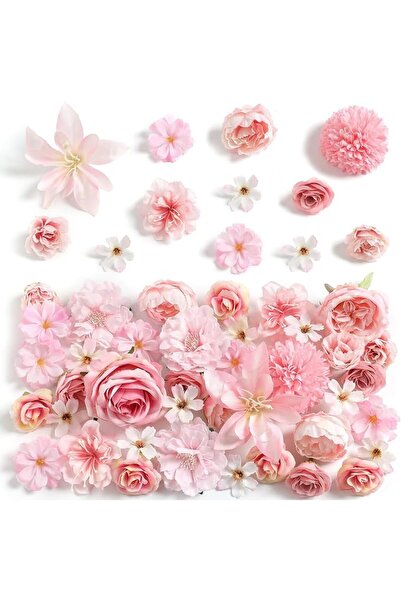 TERRIFI Purple Color Artificial Flower Heads Set Silk Flower Mix for Craft Ma...