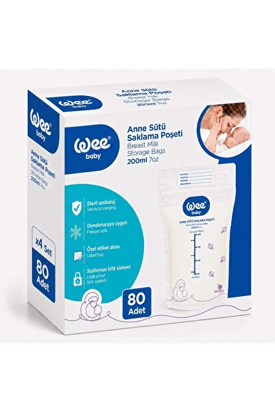 Wee Baby Breast Milk - Milk Storage Bag Set of 80 (Suitable for Freezer) (4Pk...