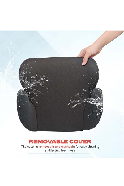 BAYBEE Kids Booster Car Seat for Baby Portable Lightweight Travel Car Seat with Removable Cover, Comfort, Compact and Easy to Use | Suitable for Toddler 4-12 Years Boys Girls (Black)
