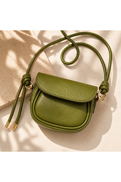 todays co Mini Green Shoulder Strap Detailed Bag