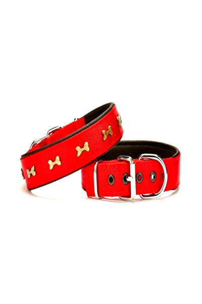 pınaxar Soft Woven Dog Collar 3 cm X 55 cm Red
