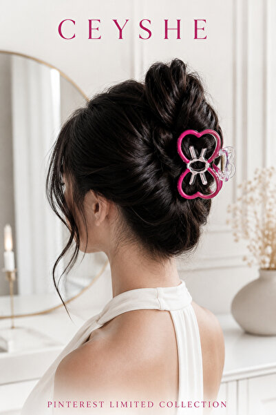 CeyShe Pinterest Mickey Pink Ribbon Colorful Claw Hair Clip |   Bowknot Latch...