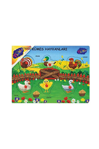 pınaxar Ony-191-192-193 Cute Farm Animals with Wooden Handgrips