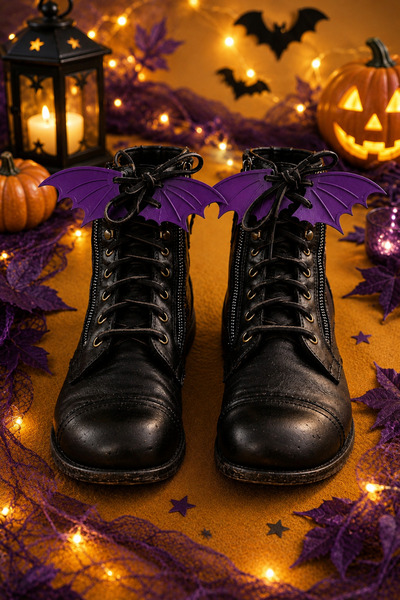 Tilekey Seramik Yarasa Kanadı Ayakkabı Aksesuarı – Gotik Halloween Ayakkabı S...