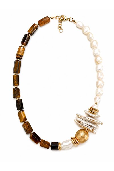 CHARMLUCKY Natural Pearl-Dragon Eye Necklace