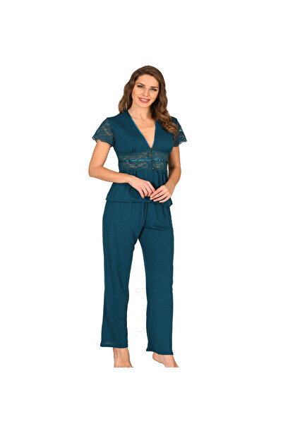 pınaxar Petrol Green Combed Cotton Pajama Set