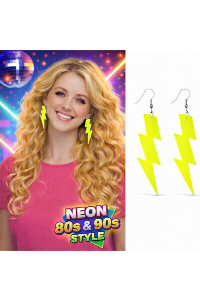 Generic Brand Tree-Flipping Nuts 80S 90S # 39;Lar Retro Neon Yellow Lightning...
