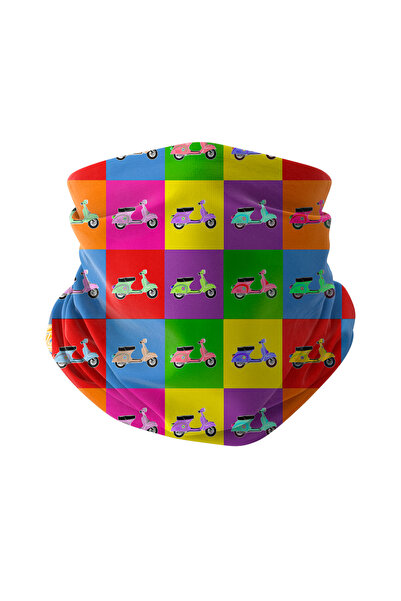 Bobrear Pop Art Vespa Scooter Desenli Çok Amaçlı Buff Bandana Boyunluk