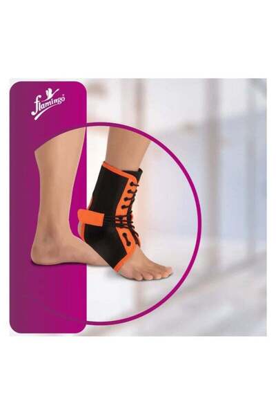 Flamingo Laced Ankle Brace, Extra Large, Black/Orange