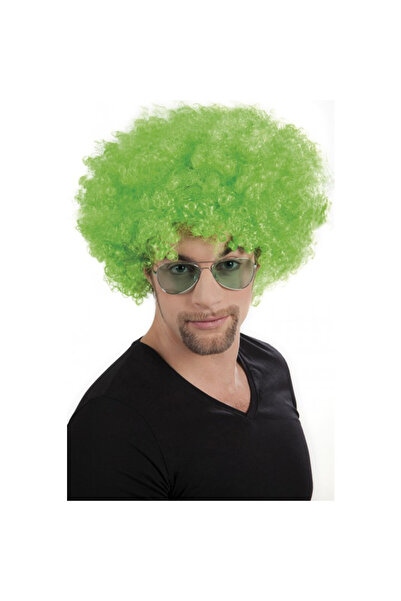 pınaxar Green Color Curly Afro Bonus Wig