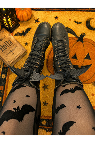 Yarasa Kanadı Ayakkabı Aksesuarı – Gotik Halloween Ayakkabı Süsü – 3 Renk – Siyah Beyaz Mor – 2 Adet