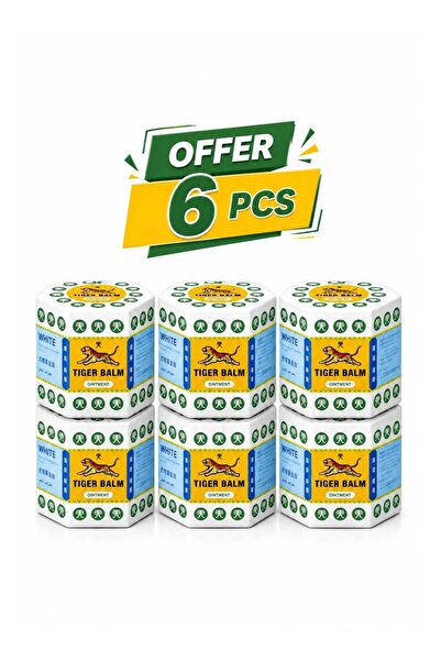 Tiger Balm White Ointment, Pack of 6, Fast Long-Lasting Relief for Headache, ...