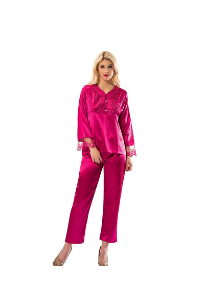 pınaxar Fuchsia Satin Pajama Set