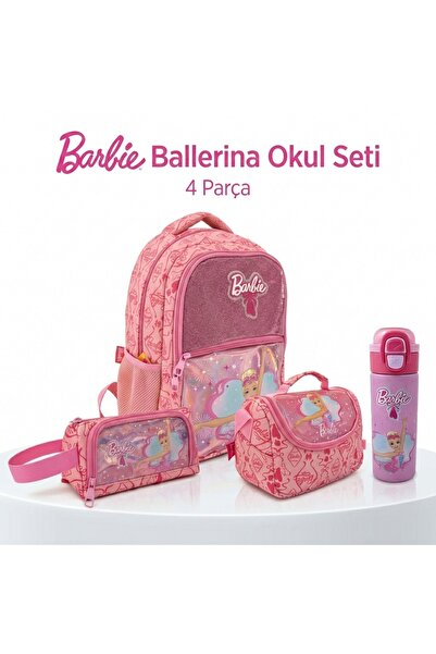 Barbie Lisanslı Okul Seti ( Sırt Çantası, Beslenme Çantası, Kalemlik, Matara ...