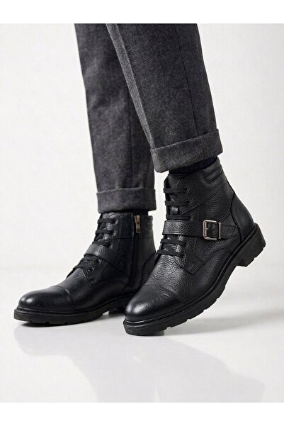 Derify Men's Genuine Leather Boots - Fur-Lined, Cold and Water Resistant, Ort...