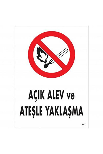 pınaxar Warning Sign for Open Flame and Fire 25X35 Code:863