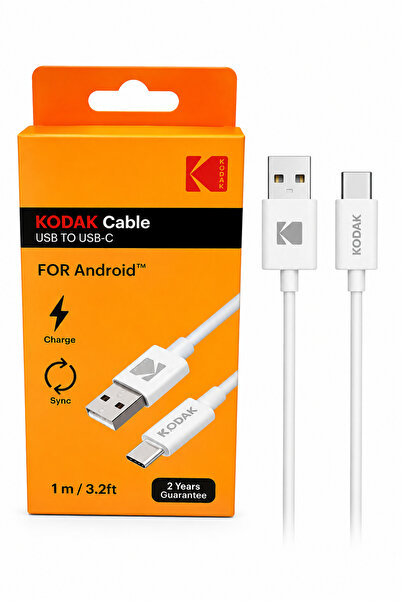 Kodak Cablu de date USB-A la USB-C, încărcare și sincronizare, lungime 1 m, alb