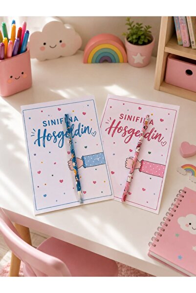Pembe Yayınevi Okul Hoşgeldin Kartlı Kurşun Kalem - Okul Hediyesi - Sınıfına ...