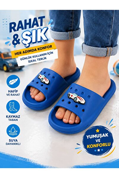 GEZER Erkek Çocuk Araba Figürlü Günlük Terlik