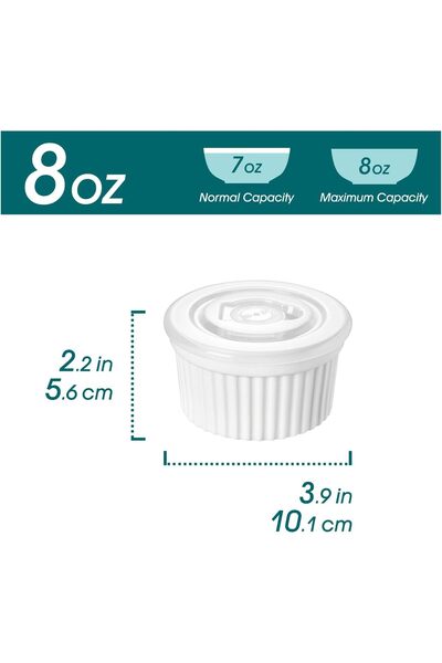 Vancasso RAMEKINS 260 ml Soufflé Moulds Set of 6, Diameter 10.1 cm, Creme Bru...