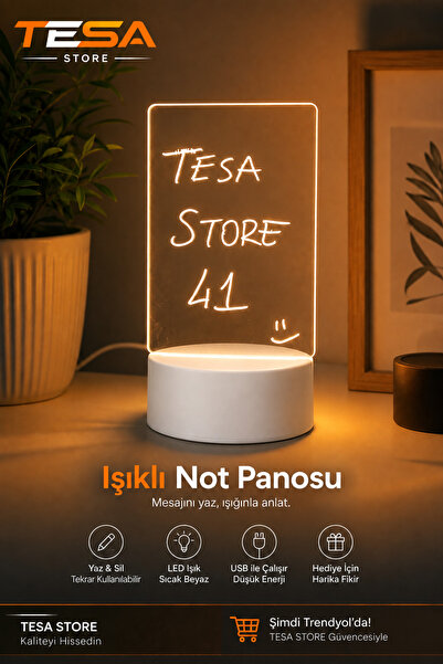 Genel Markalar USB Kablolu Kendiliğinden Beyaz Kalemli-Silgili LED Işıklı Çiz...