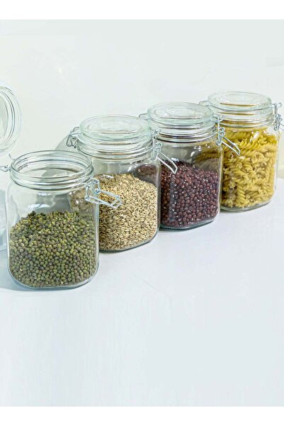 Generic Pack of 4 Large Mason Jars with Lids. 1100ml Capacity, Perfect for St...