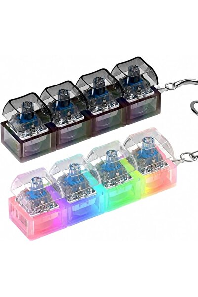 EXCEFORE Keyboard Fidget Toys, Keychain with Led Lights, Stress Relief Toys, ...