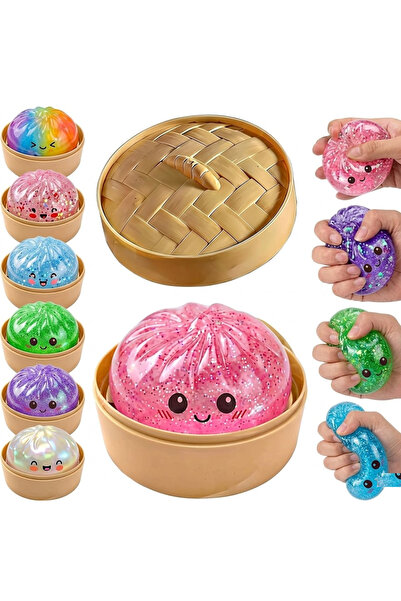 Generic Glitter Dumpling Squishy Toy, Colorful Food-Themed Stress Relief Toy,...