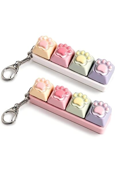 EXCEFORE Keyboard Fidget Toys, Keychain with Led Lights, Stress Relief Toys, ...