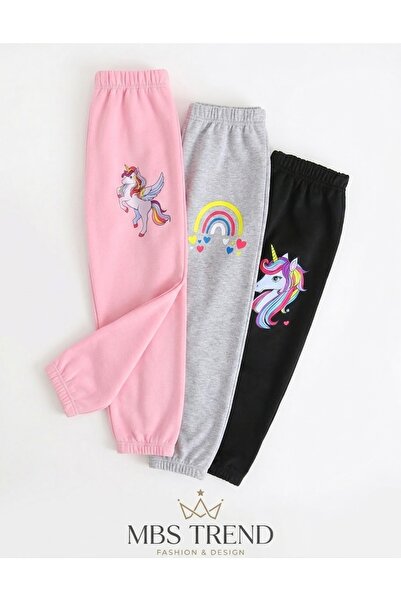 Kids Winter Colorful Unicorn Rainbow Horse Printed Girls' Tracksuit