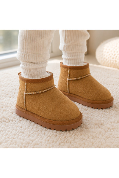 ues Unisex Çocuk Kalın Taban İçi Tüylü Günlük Mini Yarım Bot