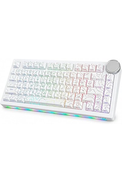 Generic لوحة مفاتيح ألعاب AJAZZ AK820 V2 75%، بمفاتيح مغناطيسية، مع أغطية مفا...